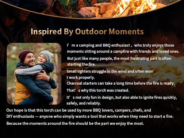 IJF Propane Torch for BBQ Grill Charcoal Starter Adjustable Flame Blow Torch Heavy Duty Grill Torch for Steak Searing Campfire Fire Starter Outdoor Camping Cooking Propane Torch Head for Propane Tank Tank Not Included