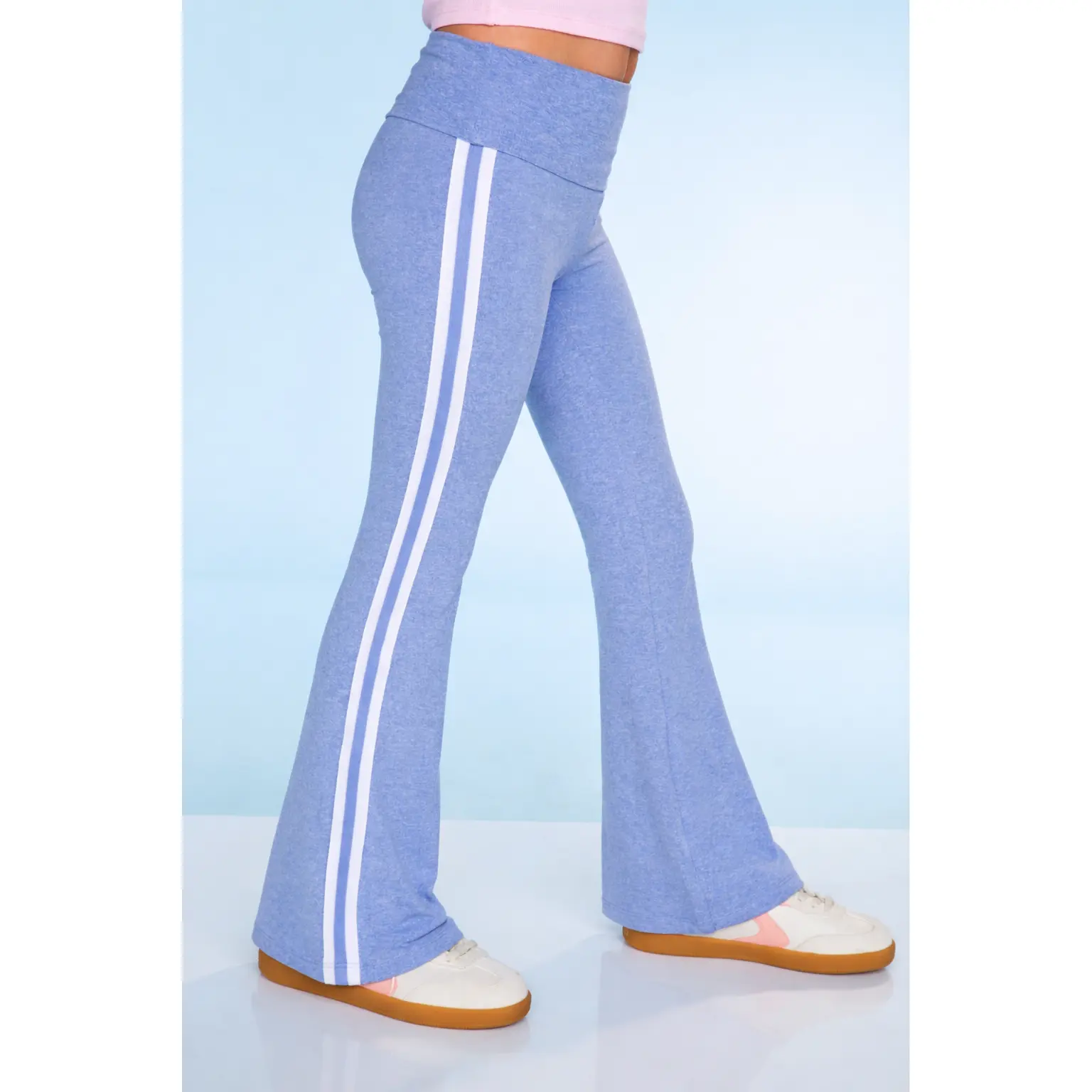 PixieLane Girls Foldover Flare Pants Simply Soft Luxe Fold Over Waistband Stretch Flare Leggings for Girls and Tweens