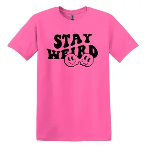Stay weird tshirt Streetwear Casual Shortsleeve T-Shirt Stylish Simple Breathable Menswear smartypants Soft Top graphic tee t shirt woman tshirt