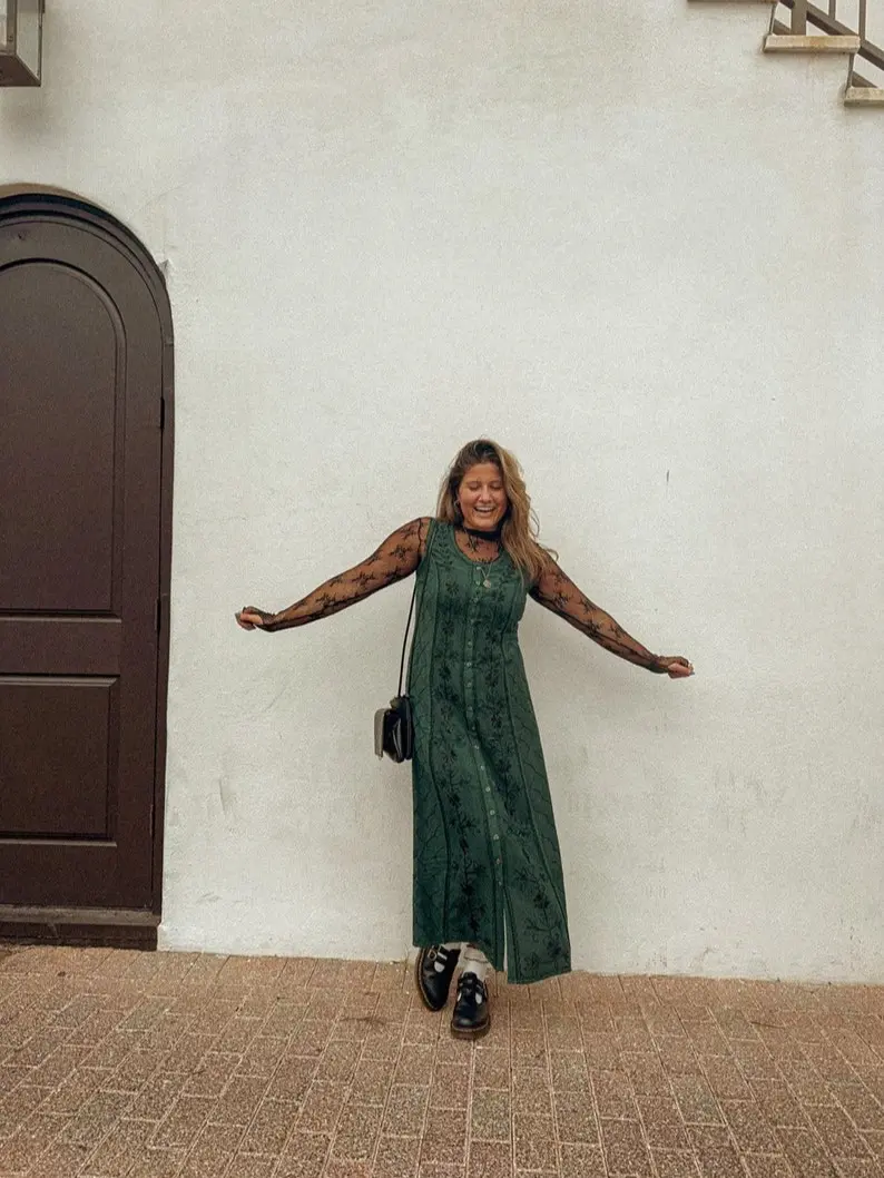 Bohemian Cottage Core Button Down Dress Duster, Embroidered Hippie Style Cardigan, Sleeveless Dress for Layering, Fall Outfit, Thanksgiving