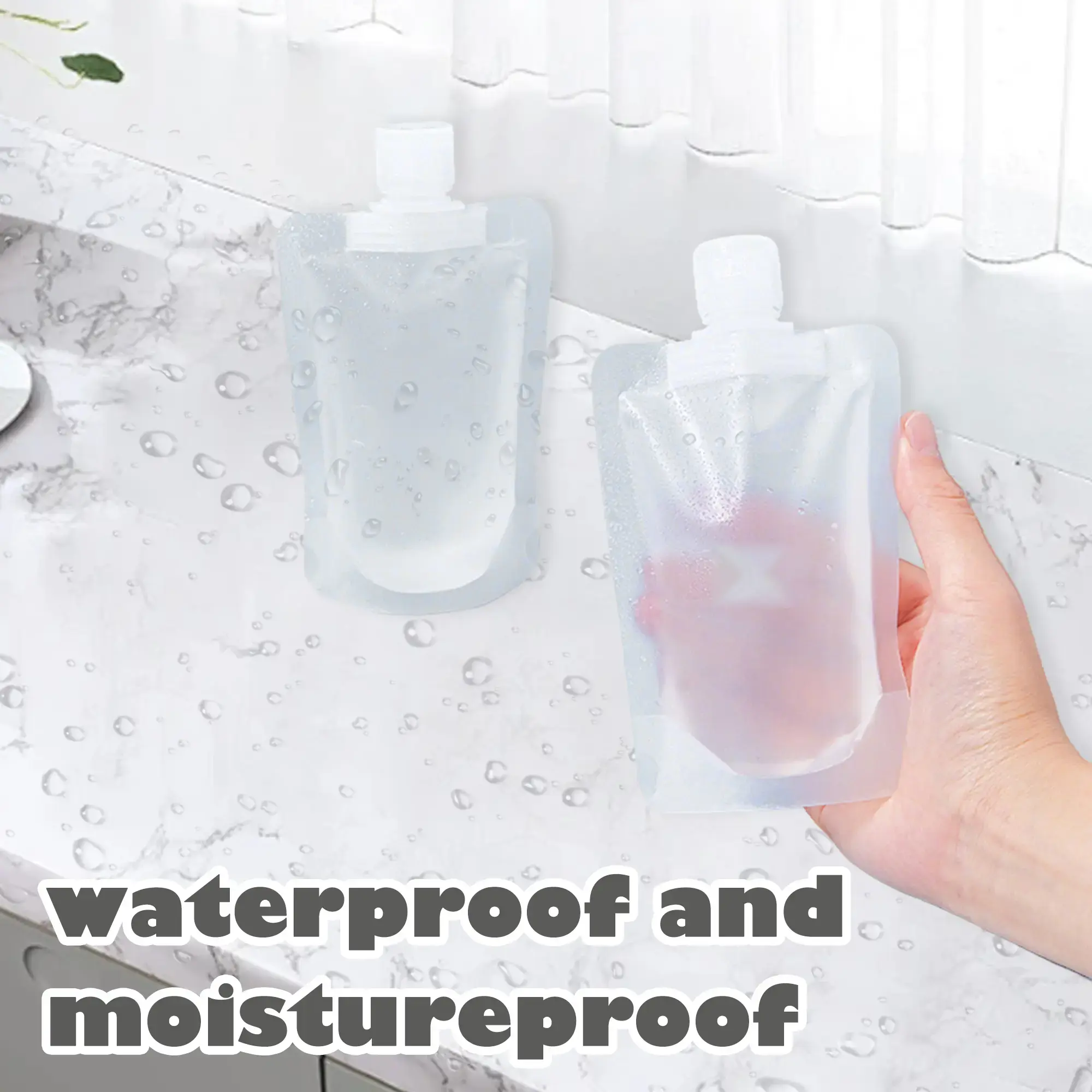 12-Pack Reusable Plastic Pouches, Small Liquid Containers for Travel, Picnics, and On-the-Go Use (50ml Each)