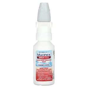 Mucinex Sinus-Max, Severe Nasal Congestion Relief, Clear & Cool, 0.75 fl oz (22 ml) | HSA/FSA Eligible