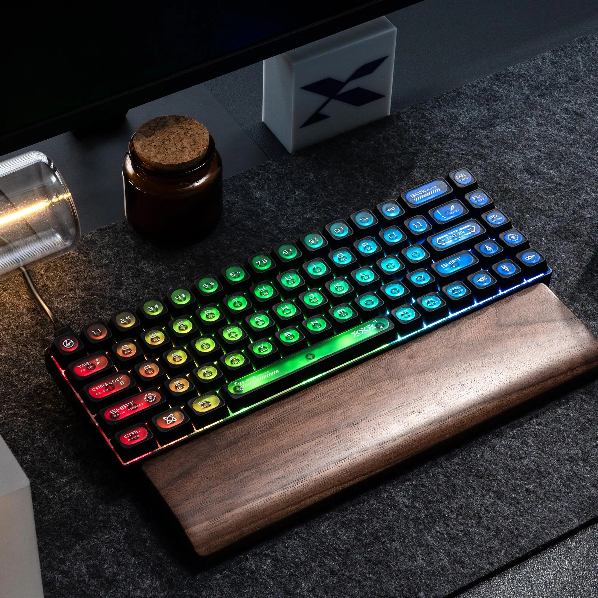 Keycaps Only!!! XVX Cats eye R2 MAX Cherry Profile Dye-Sub PBT Shine-Through UV-Printing Keycap Set 136-Key（only keycap, not include a keyboard）