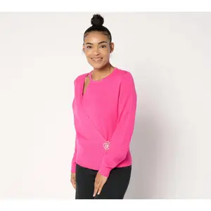 Fierce by Mally Cut Out Sweater with Rose Brooch