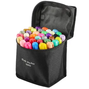 MaxGear Chalk Markers, 36-Pack 6mm Reversible Bullet-Chisel Tip Wet Erase Pens, Washable for Blackboard, Glass - Office Stationery Supplies