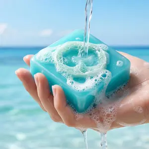 Lunipix Sea Salt Sponge Plant Essential Oil Handmade Soap, Gentle Cleansing Non-Irritating, Sensitive Body Care, Cold Processed, Rich Foam, Multi-Purpose Soap