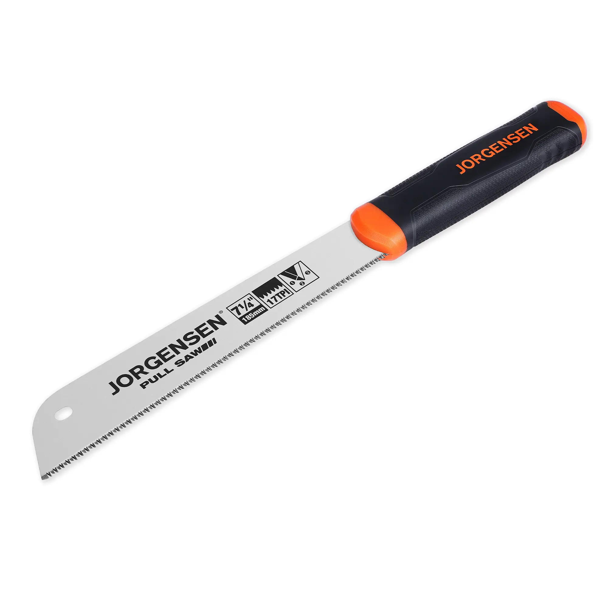 #BacktoSchool JORGENSEN Japanese Pull Saw, 7.25" Hand Saw Single Edge, 17-TPI SK5 Flexible Blade Handsaws, Flush Cut Saw with Soft Grip Handle for Fine Woodworking & Fast, Precise Cuts