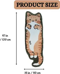 【Valentine's Day gift】Bedroom rugs, suitable for living room, bedroom andbathroom - long cat-shaped yellow comfortable soft rug