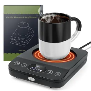 Coffee Mug Warmer for Desk (No Mug), Smart Cup Mug Heater for Heating Coffee, Beverage, Candles, Tea and Cocoa, Gifts. 30W Coffee Cup Warmer with Auto Shut Off and Timer Function - Black Auto Shut-Off