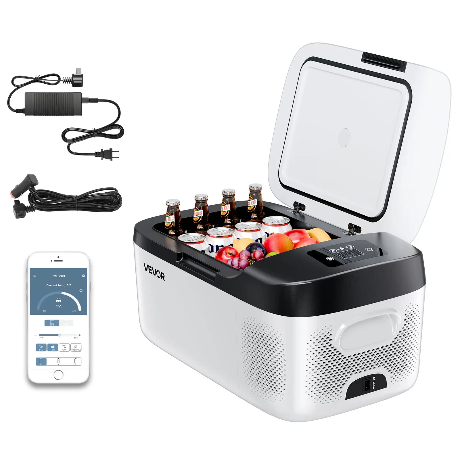 【SummerFinds】VEVOR Car Refrigerator, DC 12/24V AC100-240V Compressor Electric Cooler, -4°F to 68°F Car Fridge with APP Control, 16 QT Cars Freezer for RVs, Campsites, Boats, Camping, Fishing, 60W Portable Freezer,home essentials