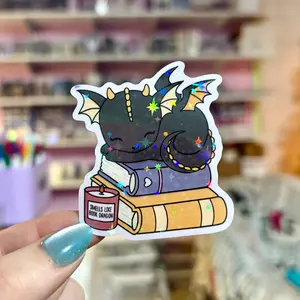 Smells Like a Book Dragon Sticker
