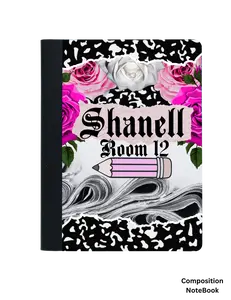 Shanell Room 12 Custom Composition Notebook - Personalized Front Cover Design 7" x 9.75" Durable Notebook for Journaling & Planning 100 Wide-Ruled Pages