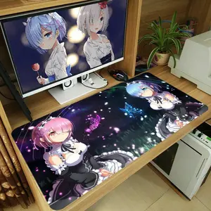 Re:Zero Rem Ram Anime Large Mouse Pad Mat Keyboard Gaming Play Mat - Manga Art Mat - Gaming Desk Accessories - Home Decor - Office Setup