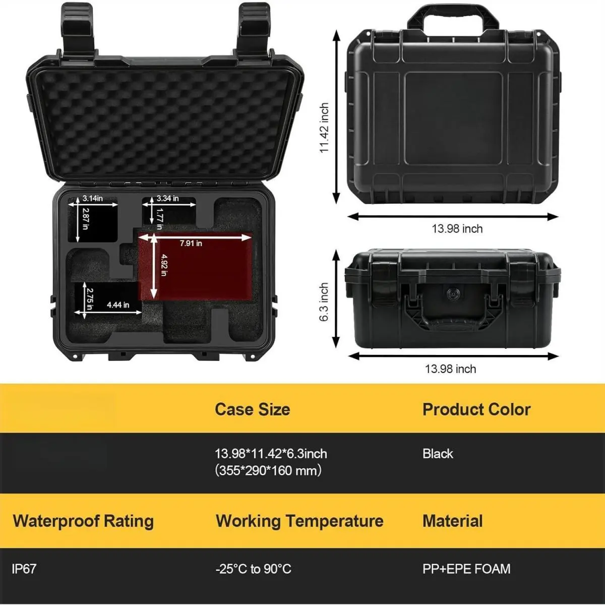 Case for Dewalt Cordless Drill/Impact Driver Set - Waterproof Hard Tool Box for Dewalt Taladro, Power Tool Kit Bag for Atomic 20V Max Cordless Drill Set |   Impact Driver/Battery/Charger(Case Only)