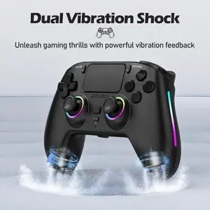 For PS4 gamepad wireless Bluetoothing six-axis Hall sensormacro programming RGB light effect rapid fire function