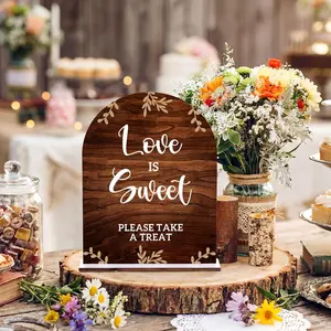 6 Piece Wooden Wedding Sign Decor Set, Rustic Guest Book Cards, Gift Centerpieces, 8x10 Inch, Perfect for Weddings, Birthdays, Bridesmaid Parties