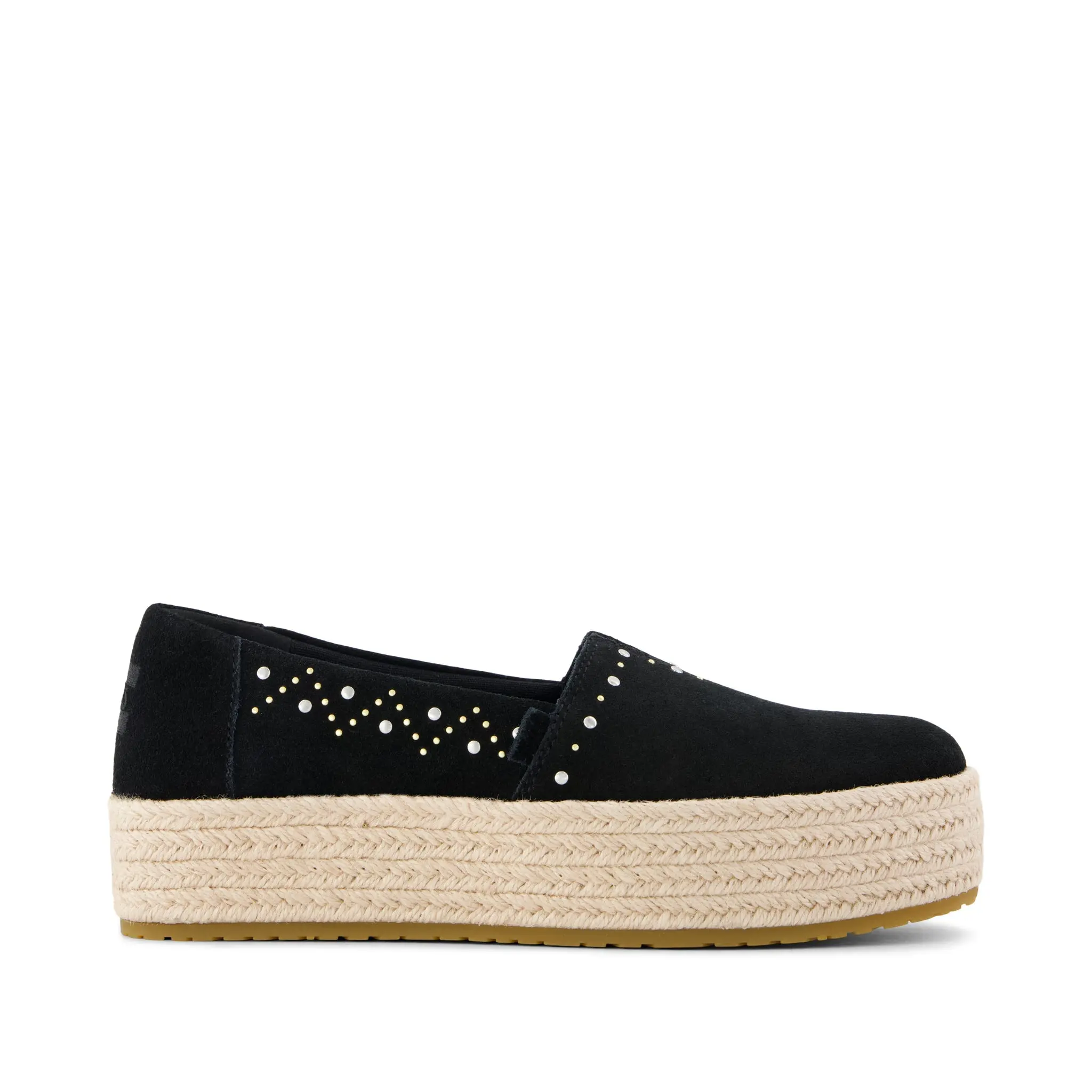 Womens Valencia Platform Espadrille Black Suede