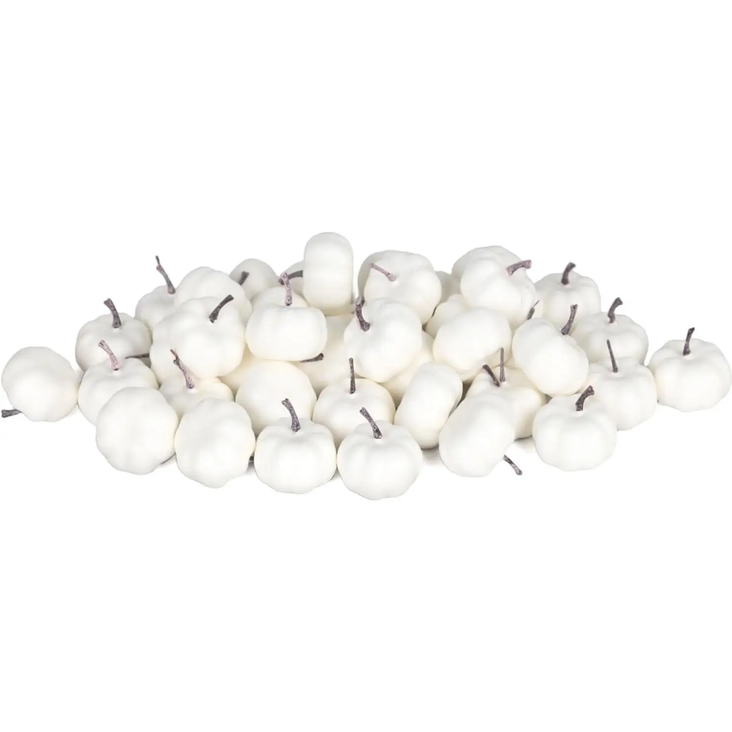 40 Pcs Mini Artificial White Foam Pumpkins for Halloween Fall & Thanksgiving DIY Decor Tables Wreaths Home & Party Decorations