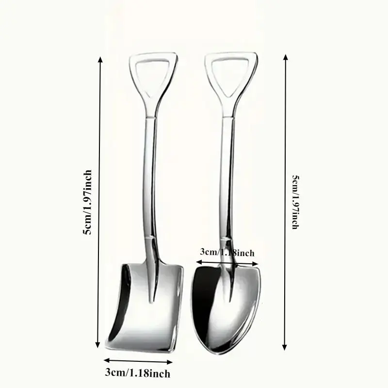 Elegant Shovel-Shape Stainless Steel Dessert Spoon, Ice Cream Utensil for Frozen Cakes & Tiramisu, Modern Household Kitchen Dining Tool