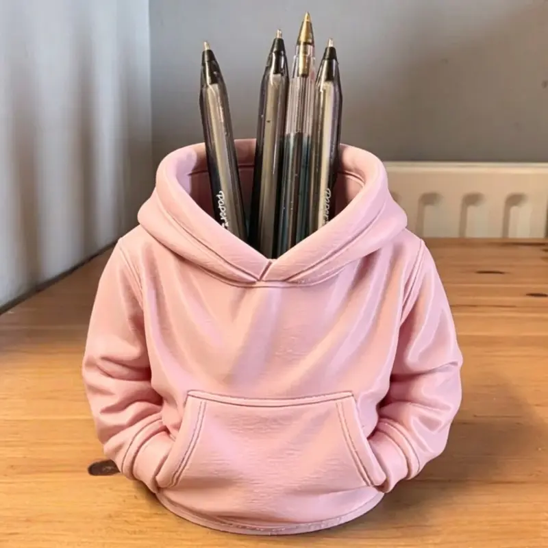 Cute Hooded Pen Holder, Desk Organizer Box, Table Organizers, Office Decor, Decorative Organizer, Saves Space, Holds Pens, Markers, Highlighters, Desktop Pen Holder, Pen Organizer For Desk, 1pc