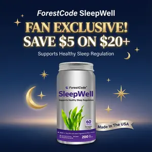 [Fan Exclusive] Save $5 on $20! ForestCode SleepWell 60 Caps. Soothe Nerves & Regulate Mood. 8H Deep Sleep, No Next-Day Drowsiness. Fitness Friendly.