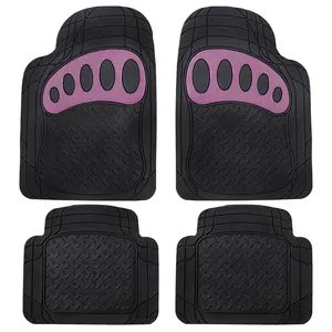 4 Piece Liners Trimmable ClimaProof Non-Slip Vinyl Floor Mats - Full Set Pink