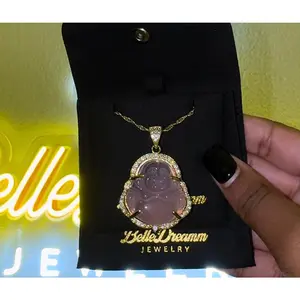 Pink Buddha Crystal Necklaces