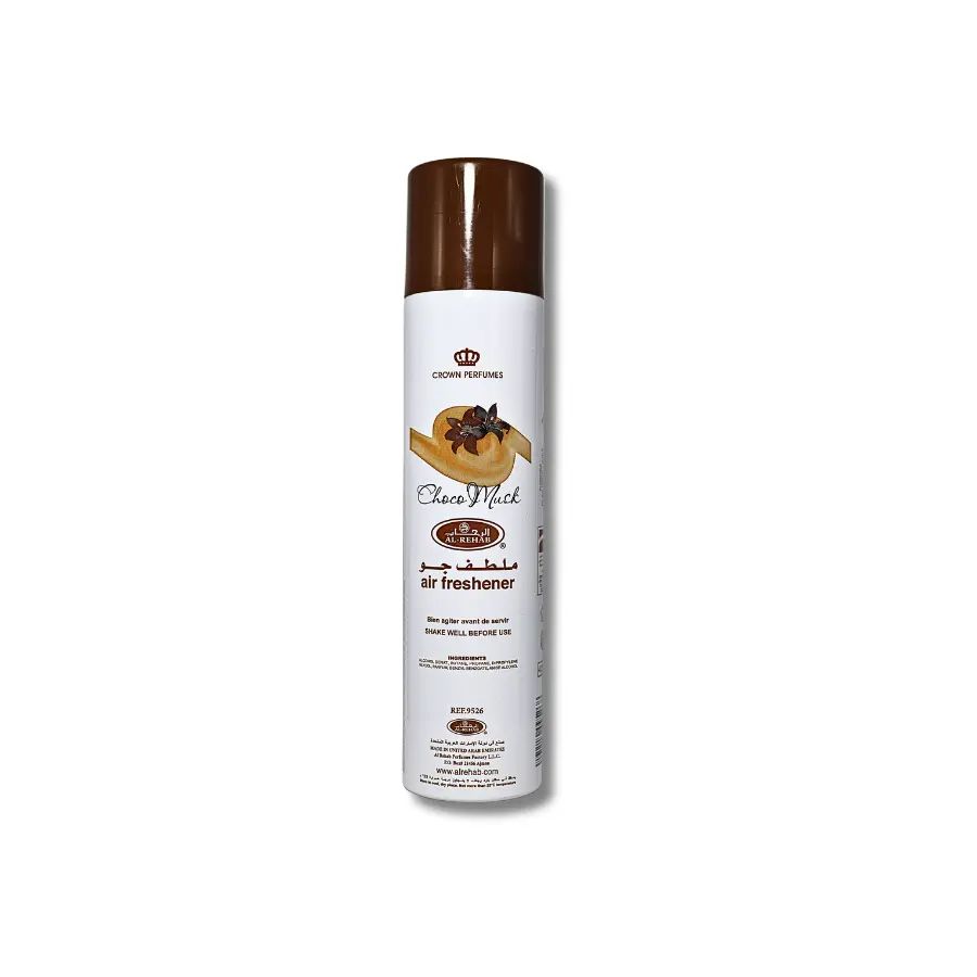 Al Rehab Choco Musk Air Freshener Spray (10.14 fl oz) - Home Fragrance Mist, Room Fragrance, Woody Sweet Cacao Home Supply with Vanilla Scents, Woody Scented