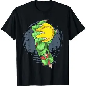 Softball Zombie Hand Softball Player Halloween Costume T-Shirt