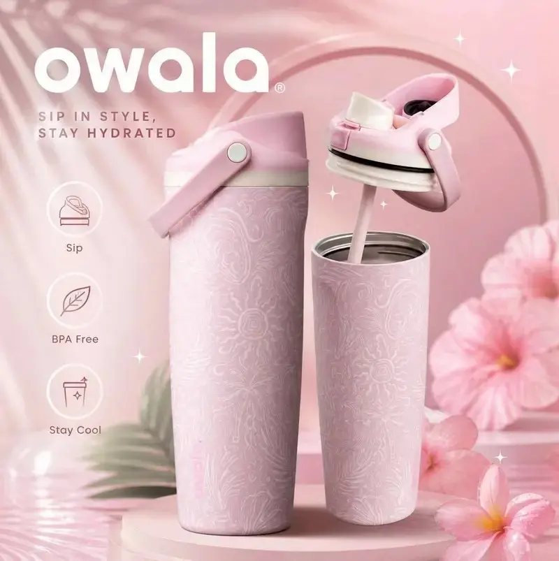 Owala Birthday Bash 2026 Collection: Coastal Bohemian 30oz Freesip Sway Tumbler, Suitable For Travel, Daily Use, Water Bottle For Summer
