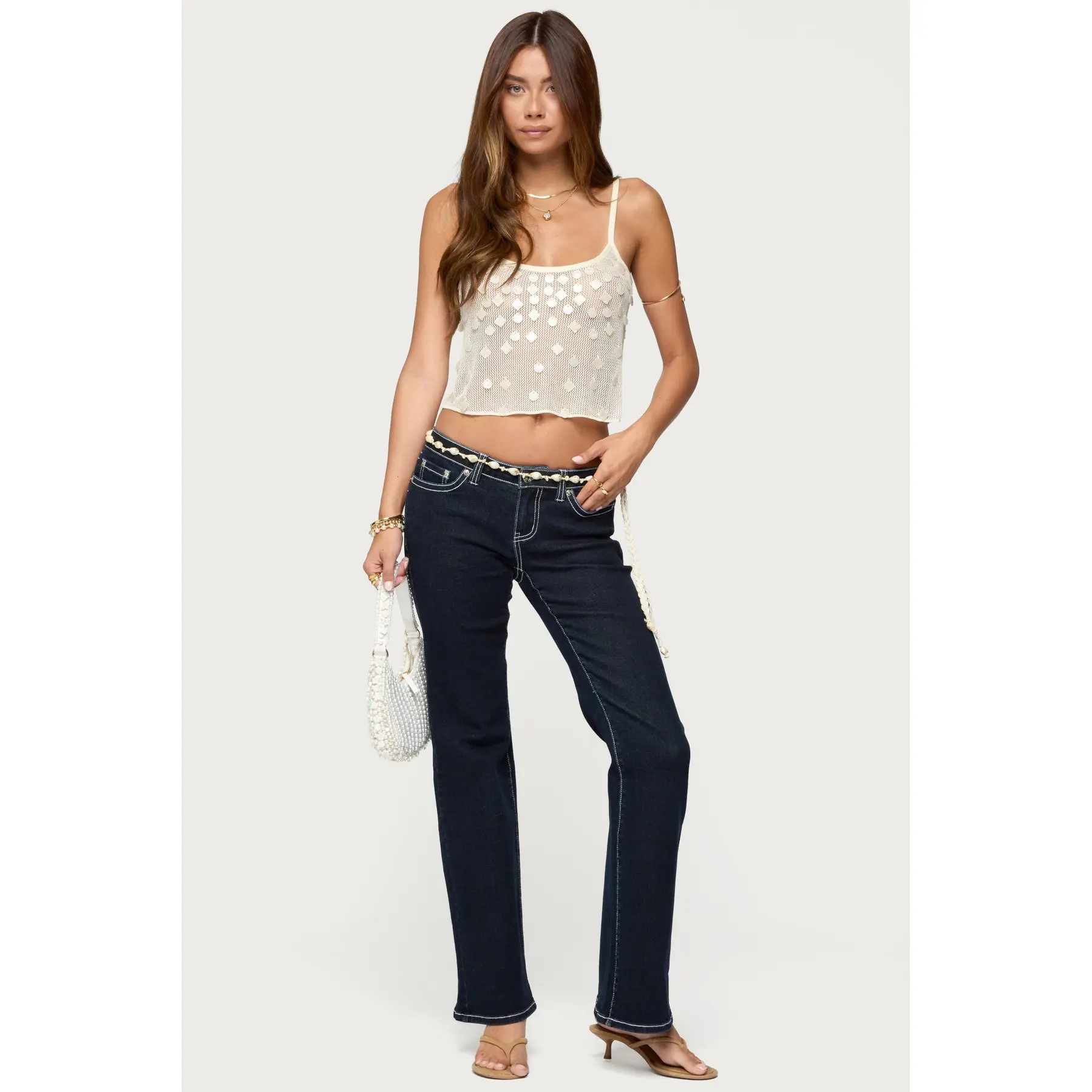 Louis Contrast Low Rise Bootcut Jeans