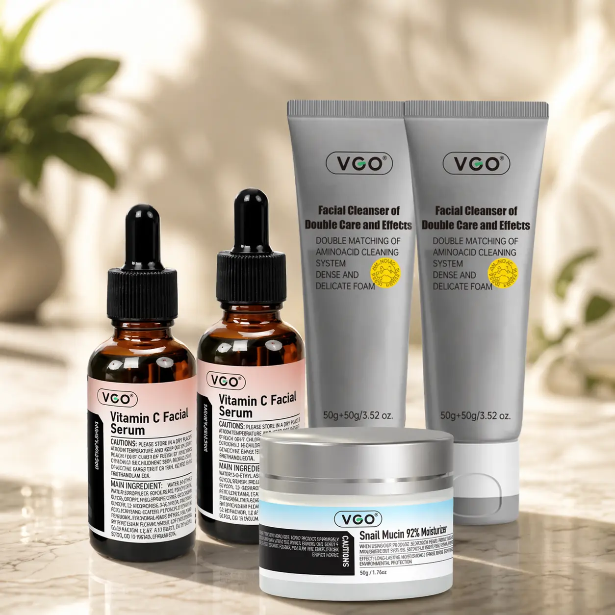 VGO Clean & Care Routine – Cleanser, Serum & Snail Mucin