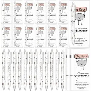 24 Set You Rock Gifts Bulk Party Favors Inspirational Retractable Pencils 0.7mm Funny Mechanical Pencils with Positive Cards for Teacher Team Coworker Employee Office Supplies