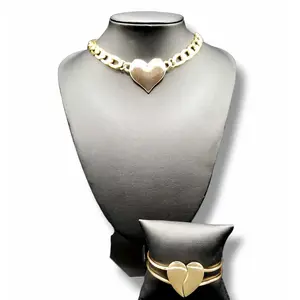 Fashionable Heart Me Necklace and Bracelet Set