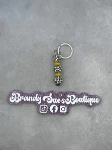 Cheetah Print Beaded Keychain