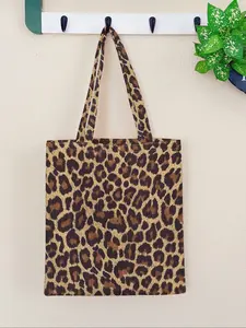 Leopard Pattern Printed Handbag, Large Capacity Shoulder Bag, Casual Simple Versatile Crossbody Bag for Men and Women, Leopard Print Tote