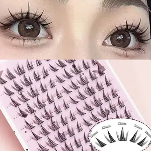 New Sunflower Shape DIY Cluster False Eyelashes Natural Curl Reusable Self-Transplant Lashes for Beginners, Wedding Party Daily Use