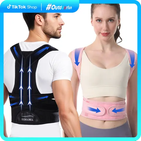 IYDoaMea Posture Corrector Tank Top for Men & Women - Adjustable Back Straightener, Thick Wide Lumbar Support, Breathable Slim Fit, Neck & Back Relief, 1-2h Daily Wear, Tall Posture Look (Sports & Outdoor Protective Gear, Order 1 Size Up: 2XL,3XL,4XL)
