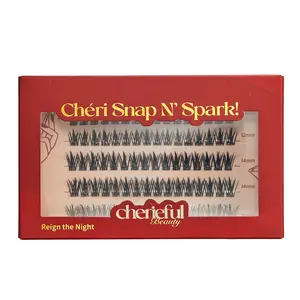 Cherieful Beauty | Cheri Snap N' Spark! Reign the Night Pre-Glued Anime Spiky DIY Lash Clusters – 14–16mm Dramatic Reusable Eyelash Extensions  | Trendy Must-Have Lashes
