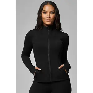 Black Fitted Zip Up Jacket