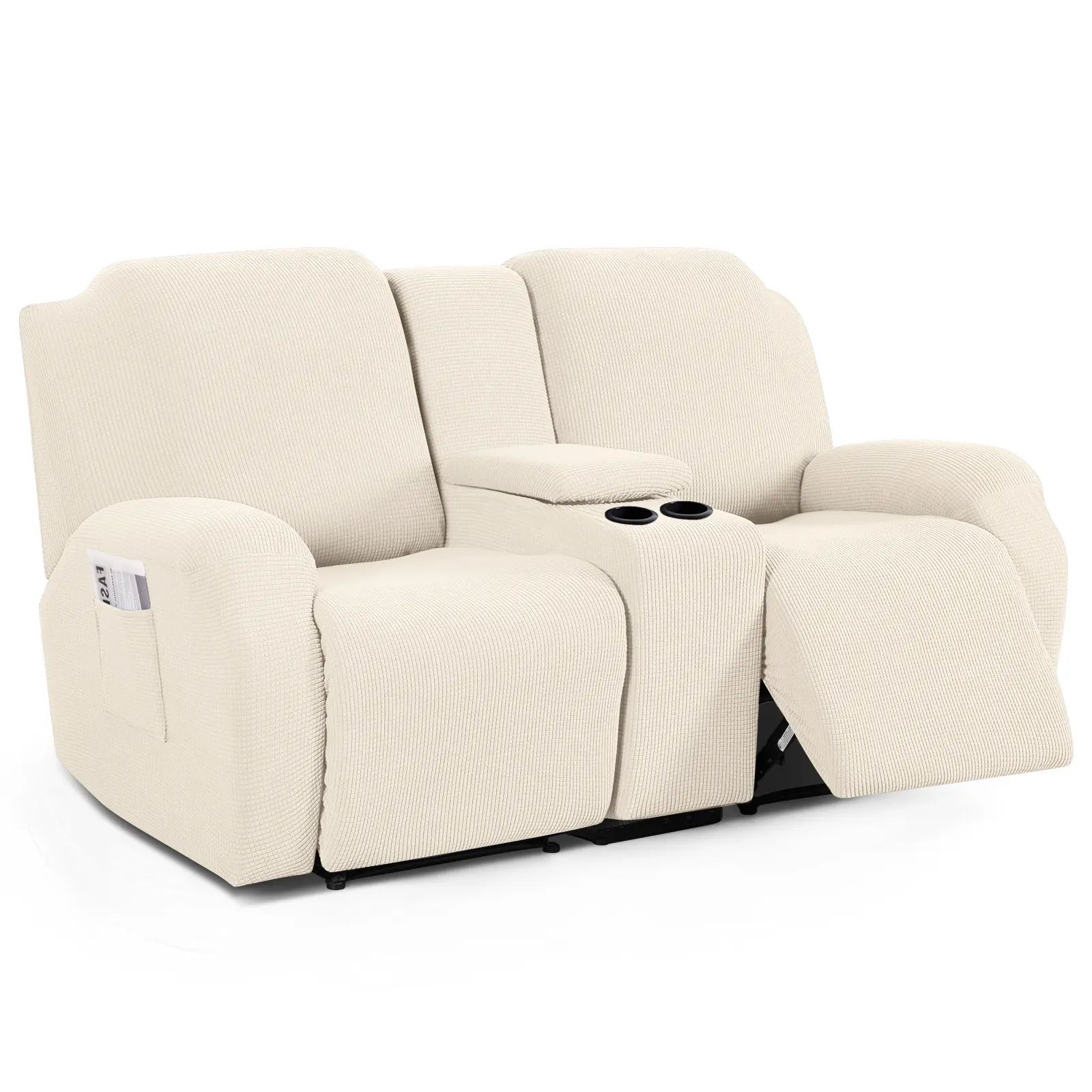 TAOCOCO Patented Loveseat Cover with Middle Console, 4-Piece Stretch Jacquard Recliner Protector