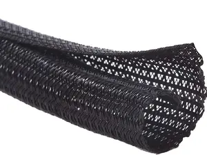 Black 10ft - 1/2 Inch Cord Protector Wire Loom Tubing Cable Sleeve for USB, Audio, Video & Power Cable Protection - Black