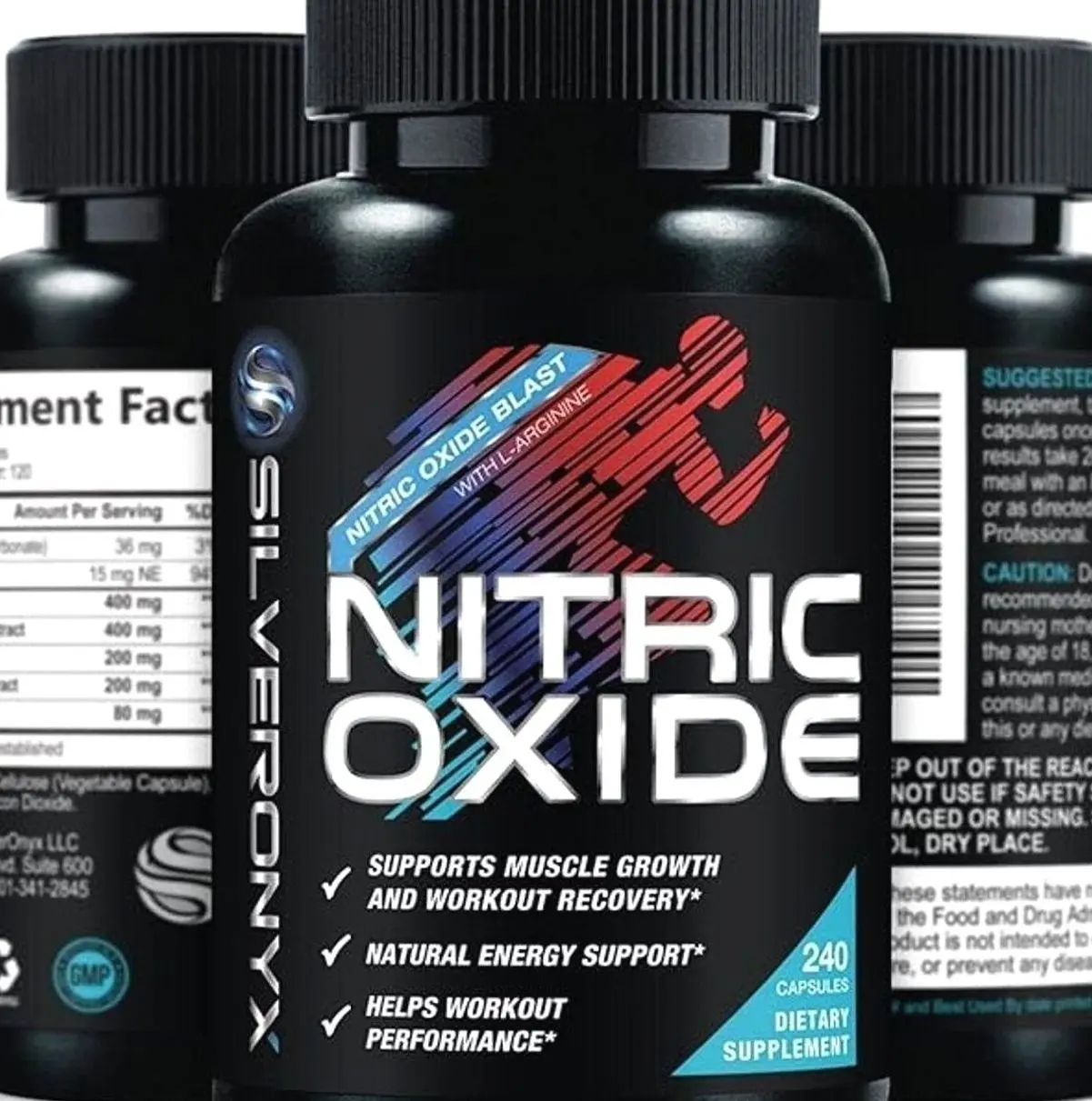 Extra Strength Nitric Oxide Supplement 3X Strength L Arginine, Citrulline Malate, AAKG, Beta Alanine - Premium Muscle Supporting Nitric Booster - Natural Energy & Heart Health Support - 240 Capsules