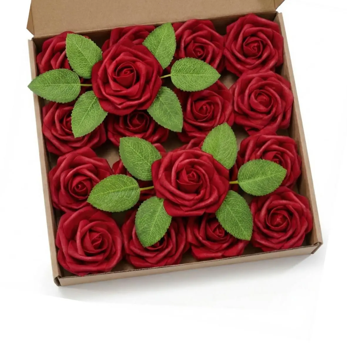 Lifewit Decorative Realistic Faux Foam Roses Set with Stems, Fake Flower Pack for DIY Wedding Bouquets, Valentine Decorations