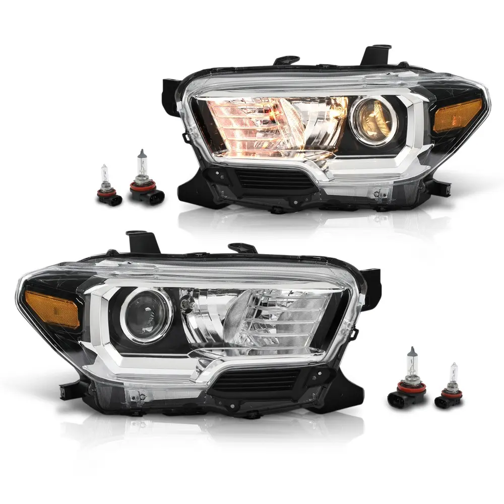 G-PLUS Headlights for 2016-2017 Toyota Tacoma w/ Fog Lights w/o LED DRL Halogen Headlights