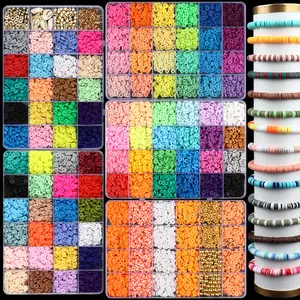 2400pcs Soft Clay Bead Set, Diy Beads for Bracelets & Necklaces, DIY Jewelry Making Supplies, Handmade Craft Accessories, No Choking Hazard