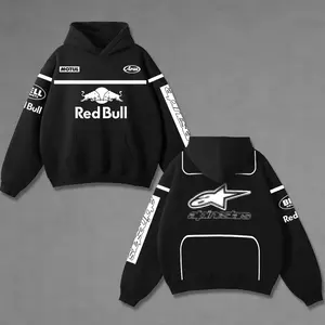 Retro White Astars x Red Bull Racing Washed Hoodie Vintage Motorcycle, Motor Speed Racing Sportbike Graphic Merch, Acid Washed Streetwear Clothing, Unisex Dirt Bike Racing Hoodie, Vintage Motorsport Hoodie, Speed Culture Men's Wear, Designed for Biker