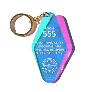 555 ANGEL NUMBER IRIDESCENT KEYCHAIN