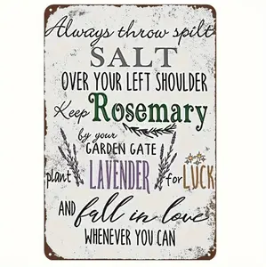 Charming Vintage Witch-Themed Wall Plaque for Practical Magic Inspiration Featuring Humorous Spells and Herbs Ideal for Rustic Home Decor