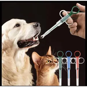 3 Pieces Pet Pill Plunger Popper for Small Cats Dogs Pill Gun Dispenser Shooter Pet Piller Soft Tip Tablet Syringe Pusher Animal Medicine Feeder for Feeding (Green +Red+Blue)